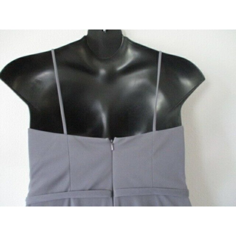 David's Bridal Womens Size 10 Gray Chiffon Prom Cocktail Dress Spaghetti Strap - Picture 5 of 11